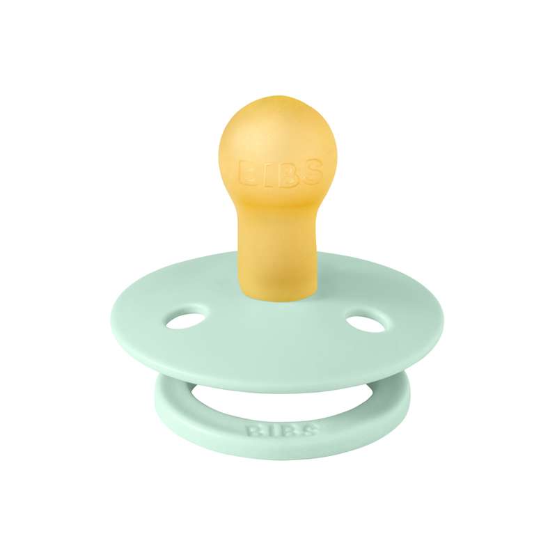 Bibs Rund Colour Napp - strl. 1 - naturgummi - Nordisk Mint