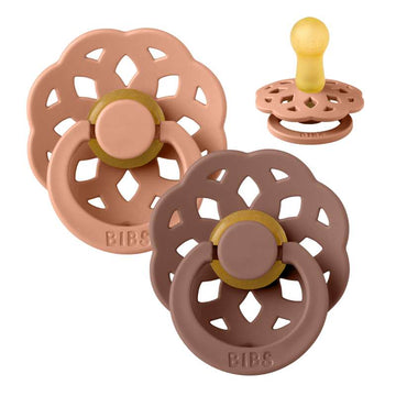 Bibs Boheme Napp - 2-Pack - strl. 2 - naturgummi - Persika/Woodchuck