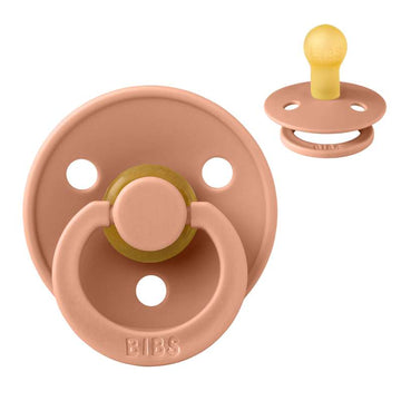 Bibs Rund Colour Napp - strl. 1 - naturgummi - Persika