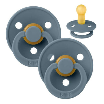 Bibs Rund Colour Napp - 2-Pack - strl. 2 - naturgummi - Petrol/Petrol