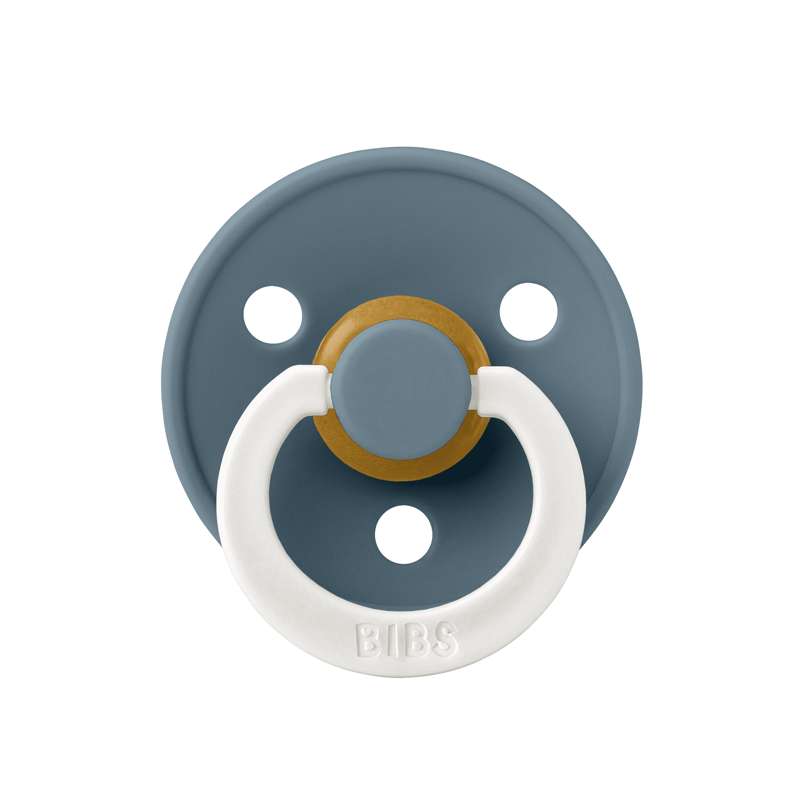 Bibs Rund Colour Napp - strl. 1 - naturgummi - GLOW - Petrol