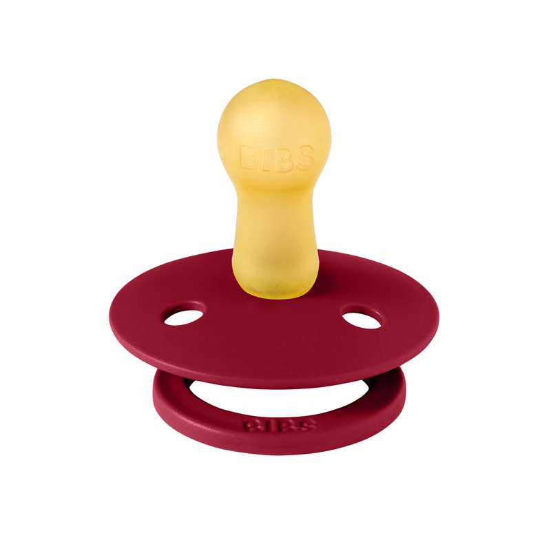 Bibs Rund Colour Napp - strl. 2 - naturgummi - Ruby
