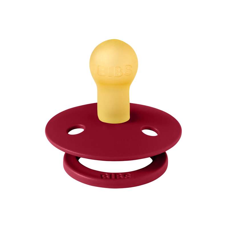 Bibs Rund Colour Napp - strl. 1 - naturgummi - Ruby