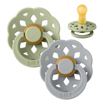 Bibs Boheme Napp - 2-Pack - strl. 2 - naturgummi - Salvia/Moln