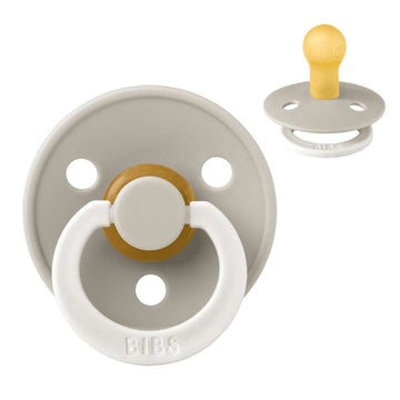 Bibs Rund Colour Napp - strl. 1 - naturgummi - GLOW - Sand