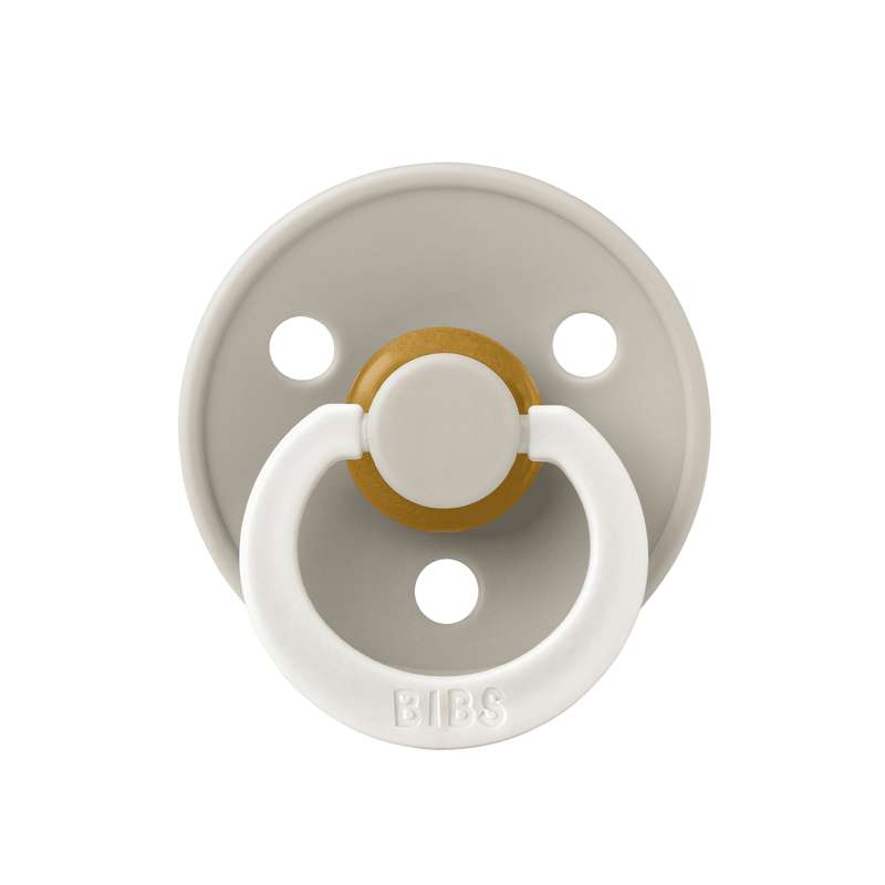 Bibs Rund Colour Napp - strl. 1 - naturgummi - GLOW - Sand