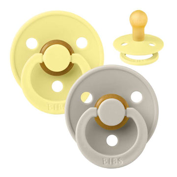 Bibs Rund Colour Napp - 2-Pack - strl. 1 - naturgummi - Sunshine/Sand