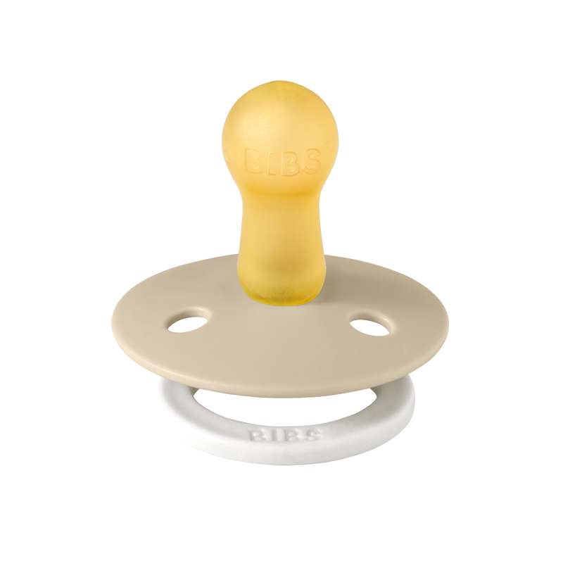 Bibs Rund Colour Napp - strl. 2 - naturgummi - GLOW - Vanilj