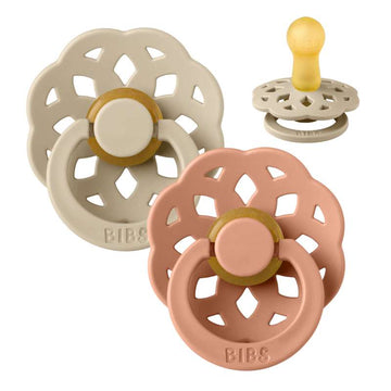 Bibs Boheme Napp - 2-Pack - strl. 2 - naturgummi - Vanilj/Persika