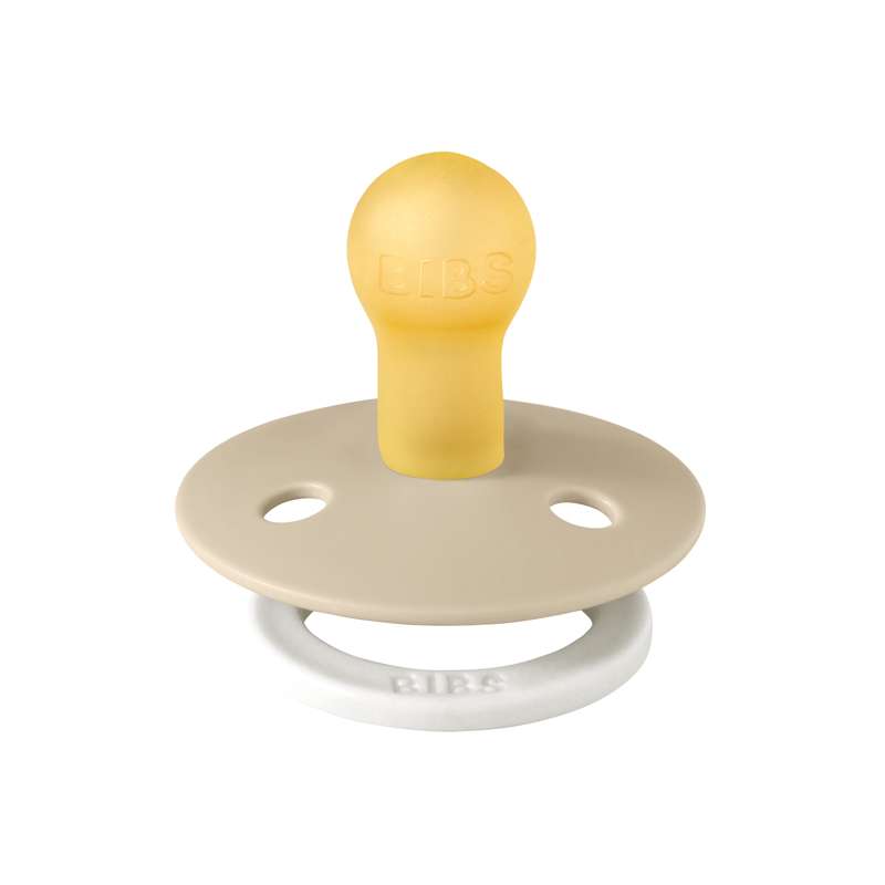 Bibs Rund Colour Napp - strl. 1 - naturgummi - GLOW - Vanilj