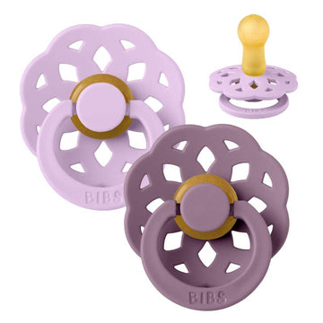 Bibs Boheme Napp - 2-Pack - strl. 2 - naturgummi - Lila Himmel/Mauve