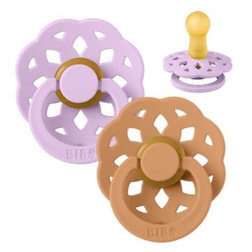 Bibs Boheme Napp - 2-Pack - strl. 2 - naturgummi - Lila Himmel/Pumpa