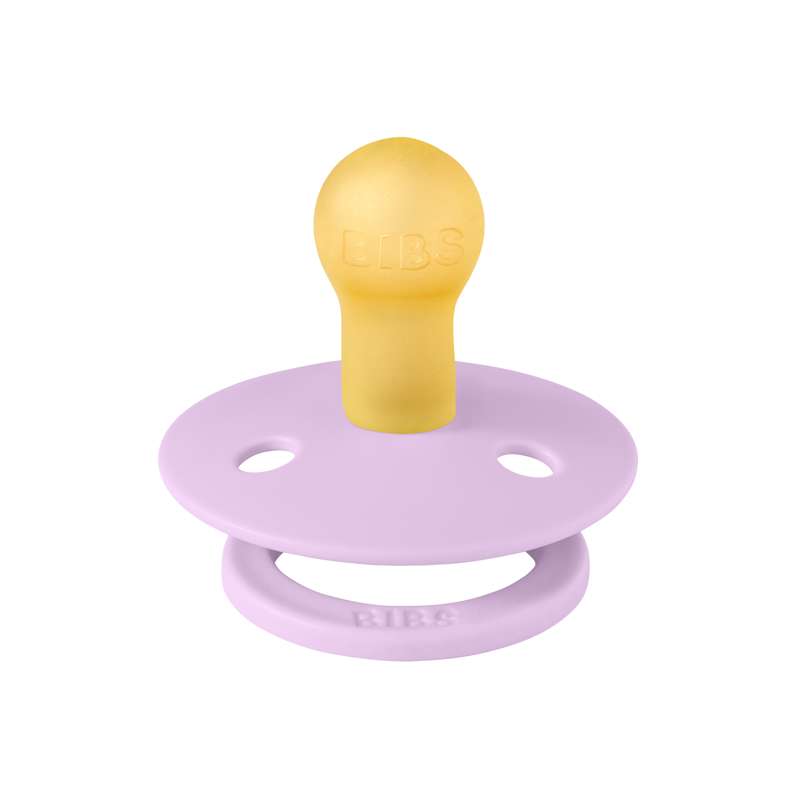 Bibs Rund Colour Napp - strl. 1 - naturgummi - Lila himmel