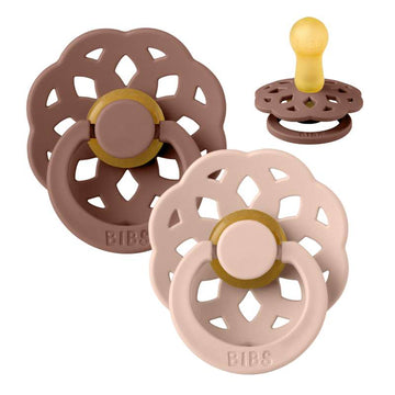 Bibs Boheme Napp - 2-Pack - strl. 2 - naturgummi - Woodchuck/Blush