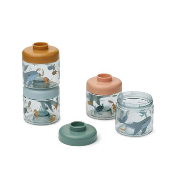 Liewood Dominique Bokse till Barnmat - 4-Pack - Havskreatur/Sand