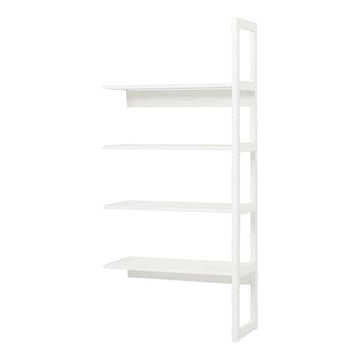 Hoppekids STOREY - Reol - 1/2 Sektion m. 4 Hylder - Flere Størrelser - Hvid