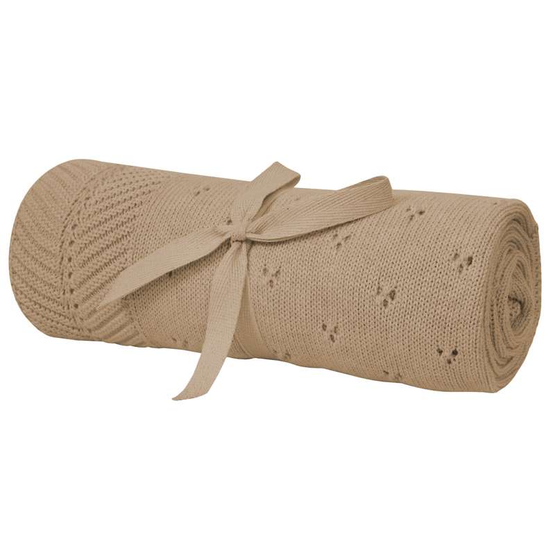 Oh'Naturel Strikket Babytæppe - Økologisk Bomuld - 80x100 cm. - Lotus