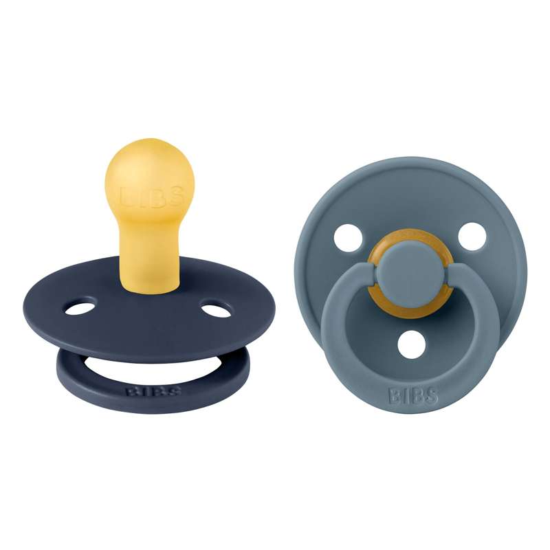 Bibs Rund Colour Napp - 2-Pack - strl. 1 - naturgummi - Djup rymd/Petrol 