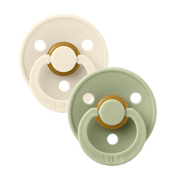 BIBS Symmetrisk Colour Sut - 2-Pack - strl. 1 - naturgummi - Elfenben/Salvia 