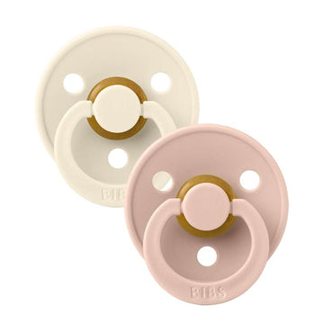 Bibs Anatomisk Colour Napp - 2-Pack - strl. 1 - naturgummi - Elfenben/Blush 