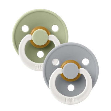 BIBS Symmetrisk Colour Sut - 2-Pak - strl. 1 - naturgummi - GLOW - Salvia/Moln 