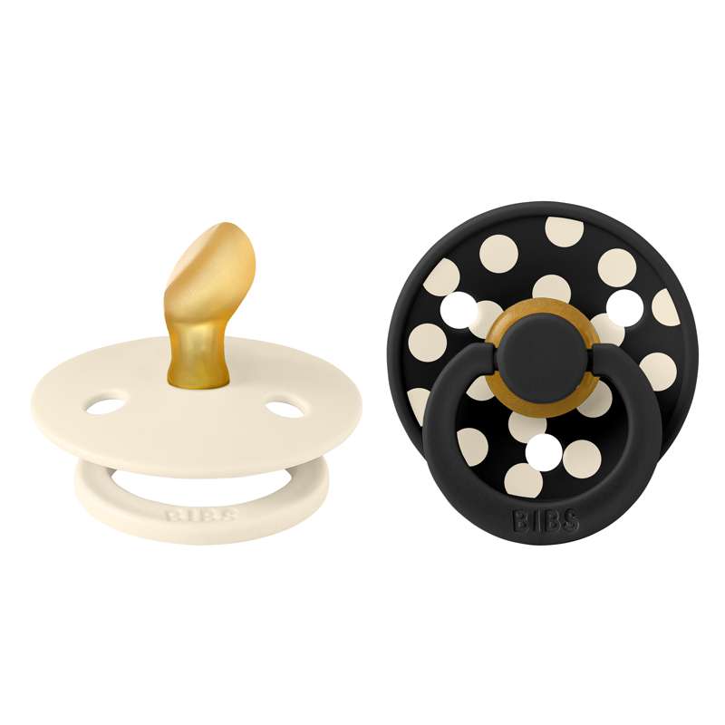 BIBS Anatomisk Colour Sut - 2-Pack - strl. 1 - naturgummi - Polka Studio - Ivory/Black 