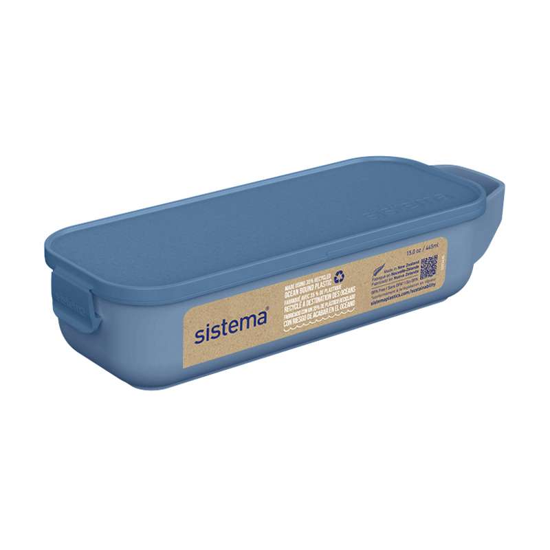 Sistema Ocean Bound Snackbox - Snack and Slide - 430 ml - Mountain Blue