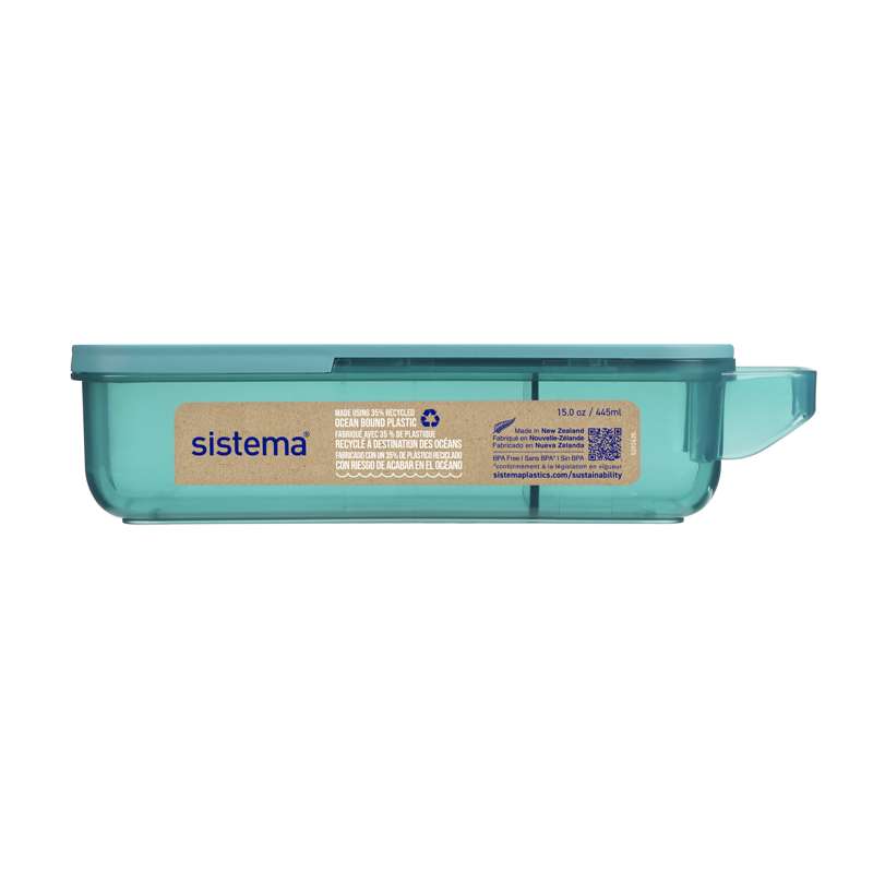 Sistema Ocean Bound Snackbox - Snack and Slide - 430 ml - Teal Stone