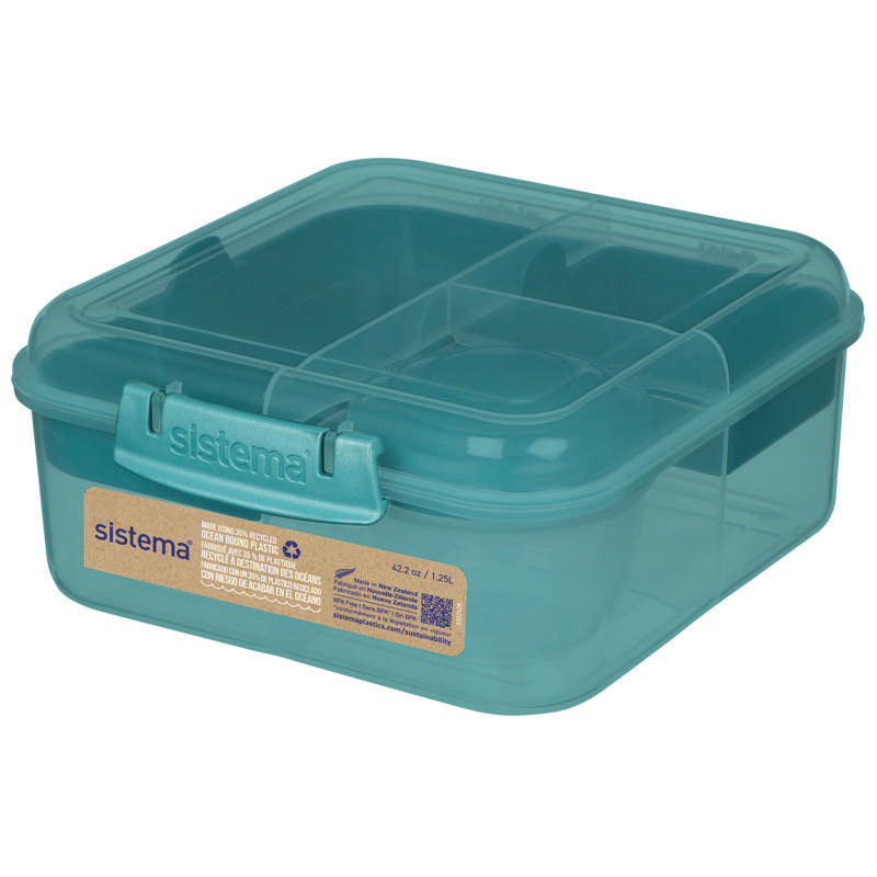 Sistema Ocean Bound Matlåda - Bento Cube - 1,25L - Teal Stone