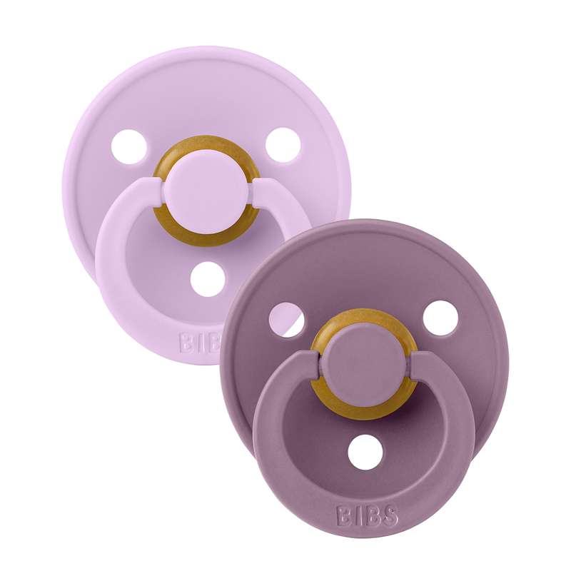 BIBS Symmetrisk Colour Sut - 2-Pack - Str. 2 - Naturgummi - Violet Sky/Mauve