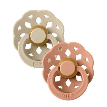 Bibs Boheme Napp - 2-Pack - strl. 1 - naturgummi - Vanilj/Persika 