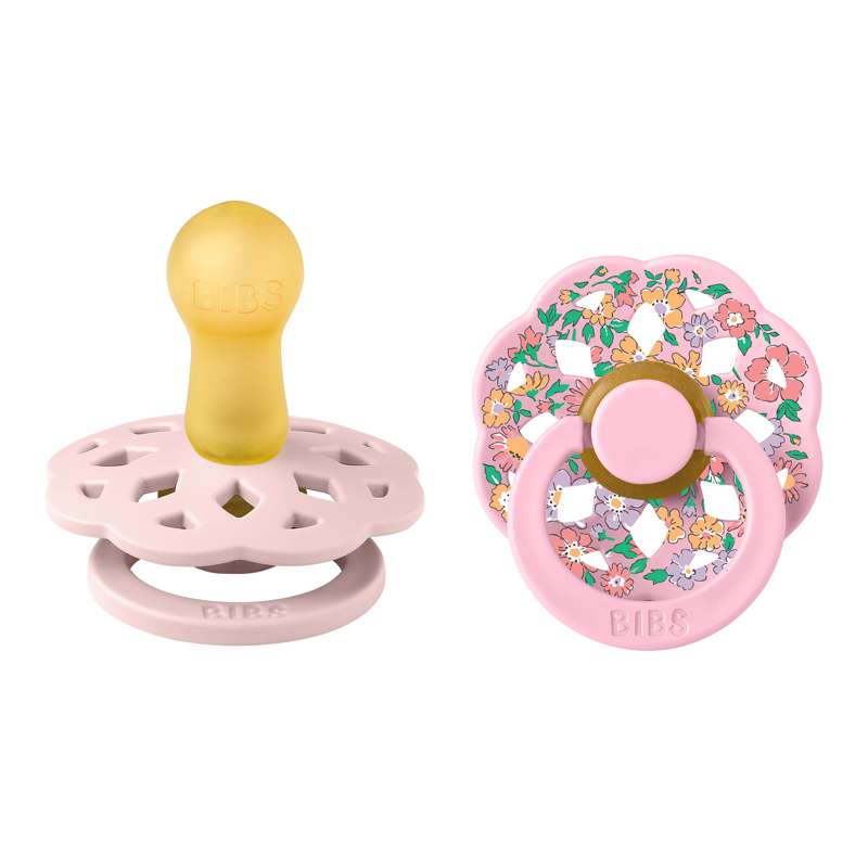 BIBS Rund Boheme-napp - 2-pack - strl. 2 - naturgummi - Liberty - Oscar Meadow/Blossom Mix 
