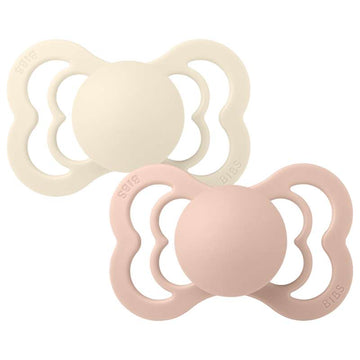 BIBS Symmetrisk Supreme Napp - 2-pack - Strl. 2 - Naturgummi - Ivory/Blush