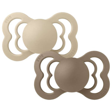 BIBS Symmetrisk Supreme Napp - 2-pack - Stl. 2 - Naturgummi - Vanilla/Dark Oak
