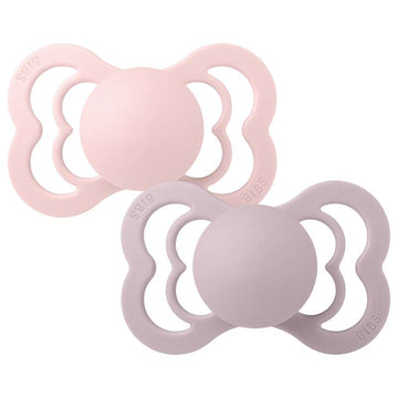 BIBS Symmetrisk Supreme napp - 2-pack - Stl. 2 - Silikon - Blossom/Dusky Lilac