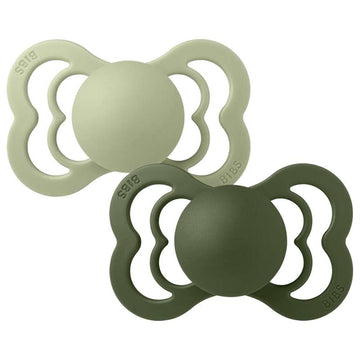 Bibs Supreme Napp - 2-Pack - strl. 2 - naturgummi - Salvia/Jägaregrön 