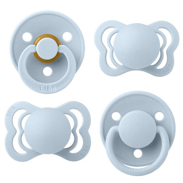 BIBS Try-It Collection - 4 Olika Nappar - Stl. 1 - Baby Blue
