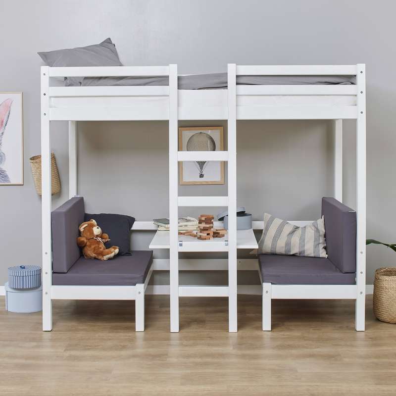 Hoppekids Jumboseng - 90x200 cm. - Hvid