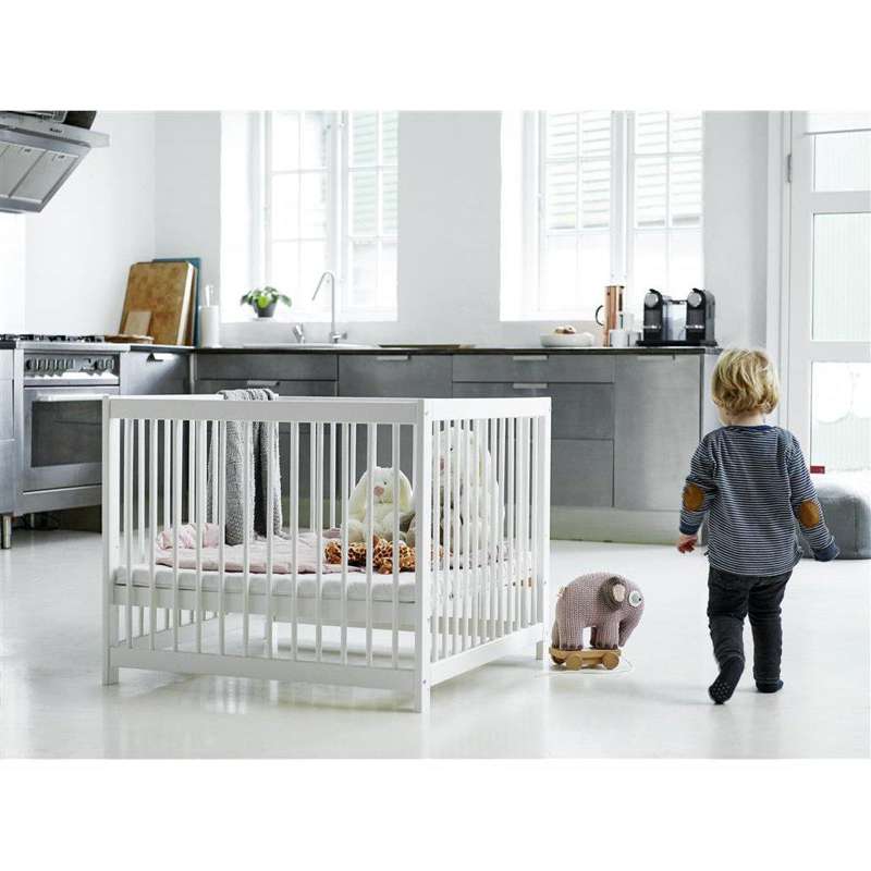 Hoppekids IDA-MARIE Kravlegård m. Madras - Hvid - 3x80x86 cm.