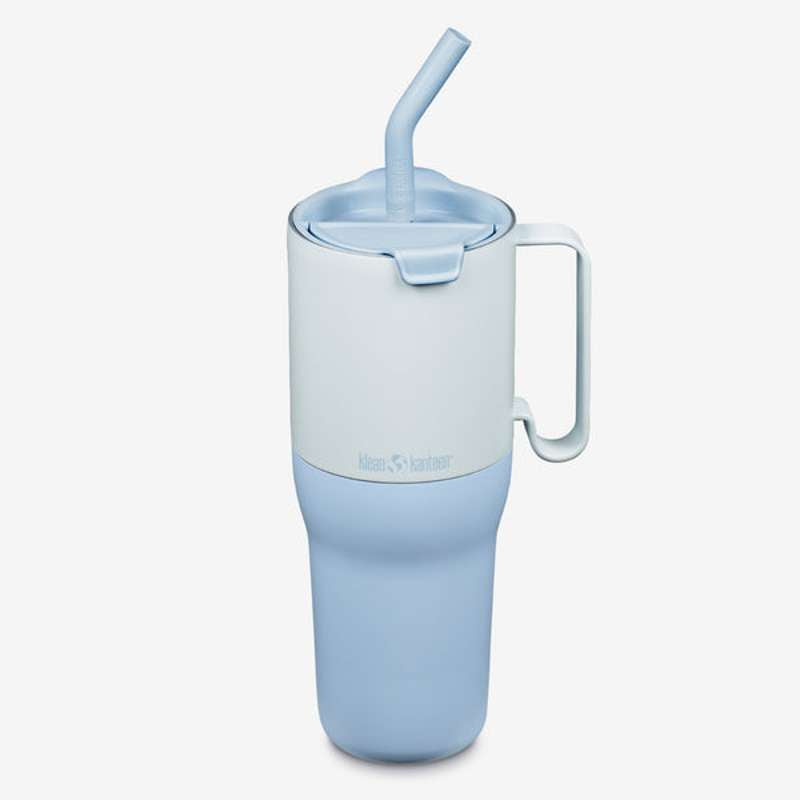 Klean Kanteen Rise Tumbler 1064ml (med sugrör & flip-sugetopp) - Isblå 