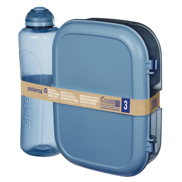 Sistema Ocean Bound Matlåda och Dryckesflaska - Ribbon Lunch To Go - 1,1L - Mountain Blue