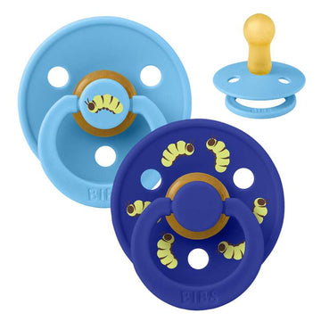 BIBS Rund Colour Sut - 2-Pak - Str. 2 - Naturgummi - Caterpillar Studio - Breeze/Sonic
