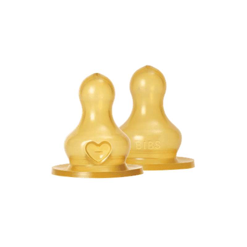BIBS Flaska - Tillbehör - Suttehuvud - Latex/Rund - 2-Pack - Medium Flöde 