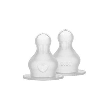 BIBS Flaska - Tillbehör - Nipple - Silikon/Rund - 2-Pack - Fast Flöde 