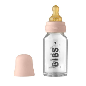 BIBS Flaska - Sutteflaskesätt - Glas - Latex/Rund - 110 ml. - Blush 