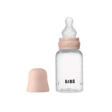 BIBS Bottle - Nappflaskset - Plast - Silikon/Slow Flow/Rund - 150 ml. - Blush