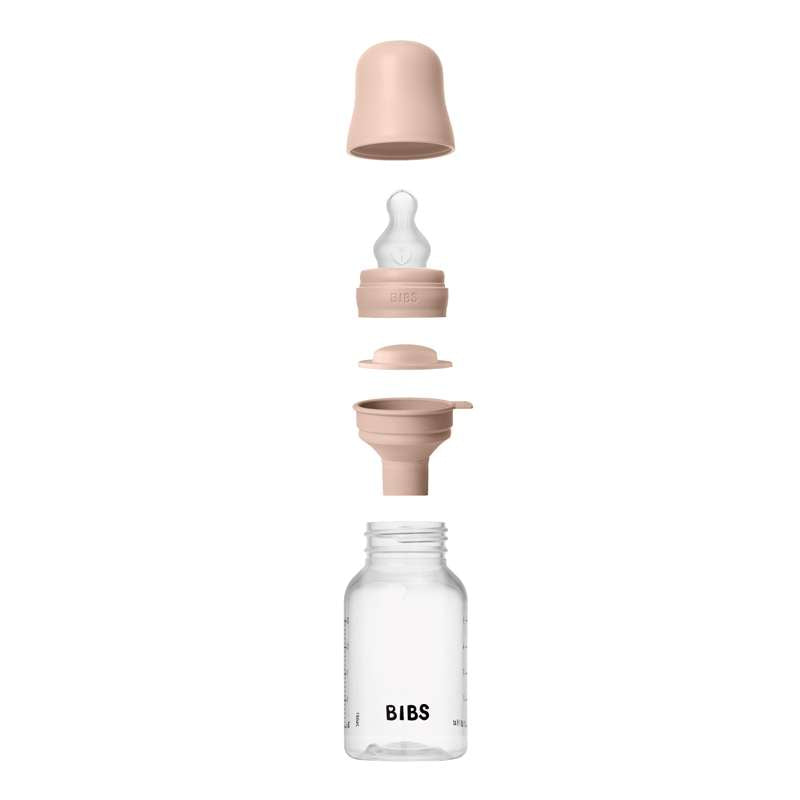 BIBS Bottle - Nappflaskset - Plast - Silikon/Slow Flow/Rund - 150 ml. - Blush
