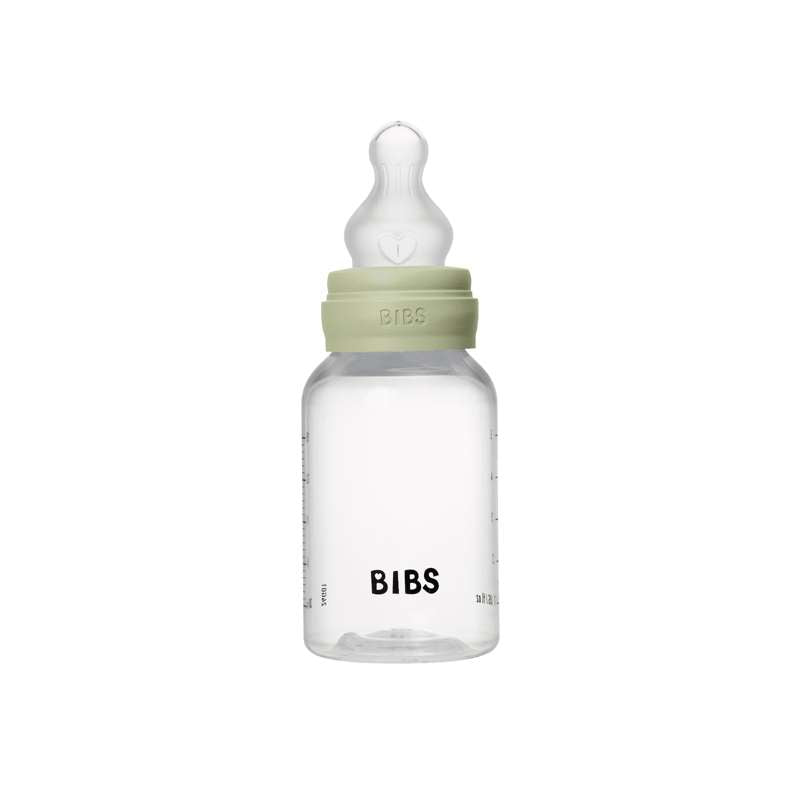 BIBS Bottle - Nappflaskset - Plast - Silikon/Slow Flow/Rund - 150 ml. - Sage