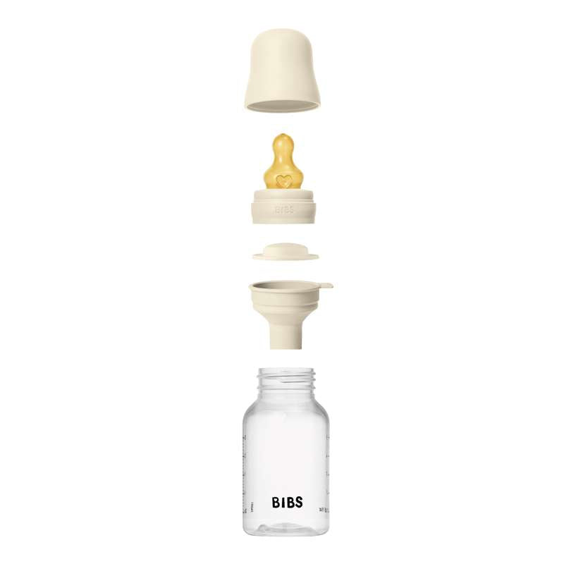 BIBS Bottle - Nappflaskset - Plast - Latex/Slow Flow/Rund - 150 ml. - Ivory