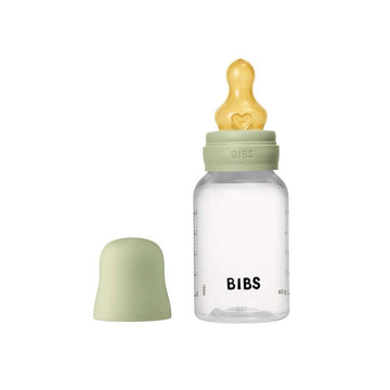 BIBS Bottle - Nappflaskeset - Plast - naturgummi/Slow Flow/Rund - 150ml - Sage 